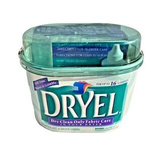 Dryel Dry Clean Only Fabric Care Starter Kit 4 Dryer Loads Stain Remover -New